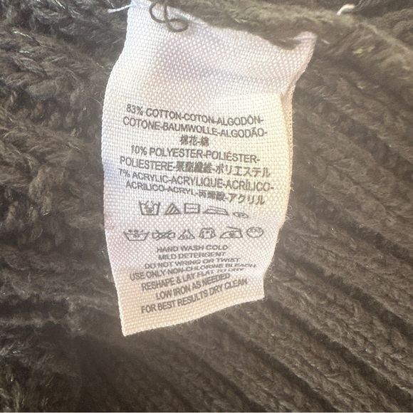 Free People Twisted Cable crop turtleneck sweater dark green gold metallic Small - Picture 13 of 16